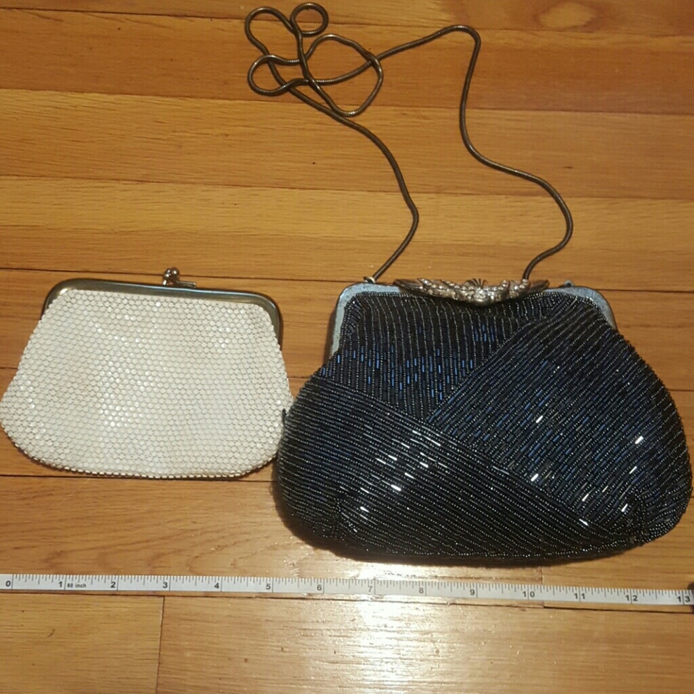 Vintage evening beaded bag and chain purse